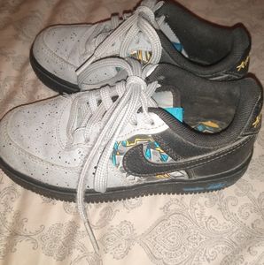 Nike air force 1 black wolf grey graffiti